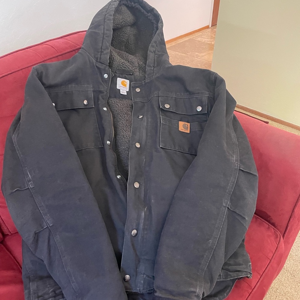 Carhartt Men's Dark Gray Hooded Field Jacket